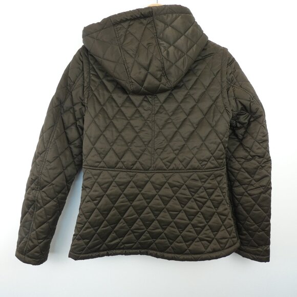Tristan Womens Coat Medium Brown Diamond Quilted Removable Arms and Hood Jacket - Picture 6 of 16